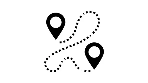 Track airplane pointer map glyph icon animation 스톡 동영상 326151531