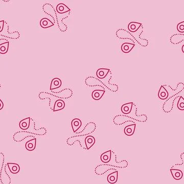 Track airplane pointer map line seamless pattern Illustrazione stock