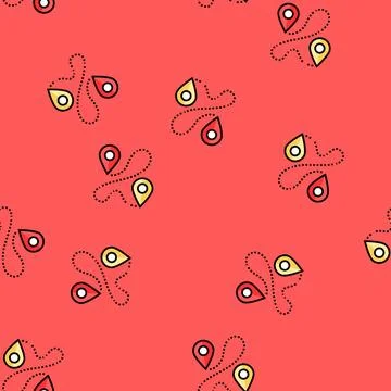 Track airplane pointer map vector seamless pattern Stock Illustration