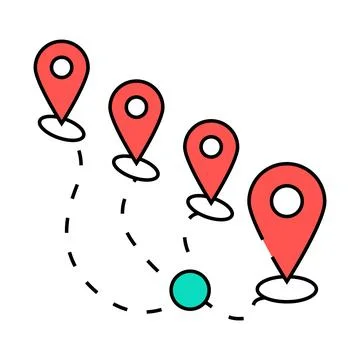 Track airplane pointer place icon color illustration 스톡 일러스트