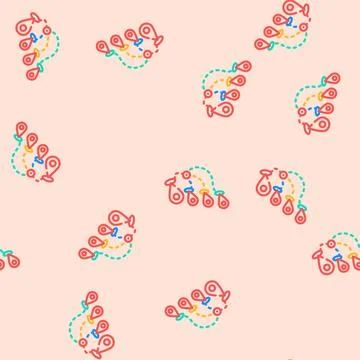 Track airplane pointer place vector seamless pattern イラスト素材