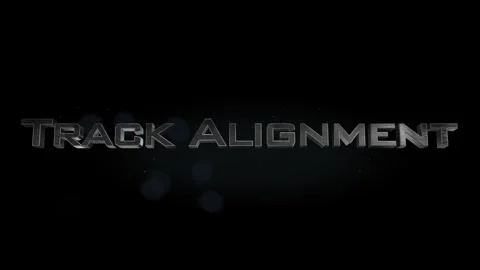Track Alignment title metal text on black alpha channel background Stock Footage 295902871