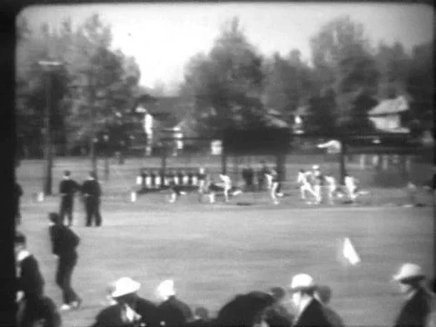 A track and field event is underway in Evanston, Illinois, in 1933. Stock Footage