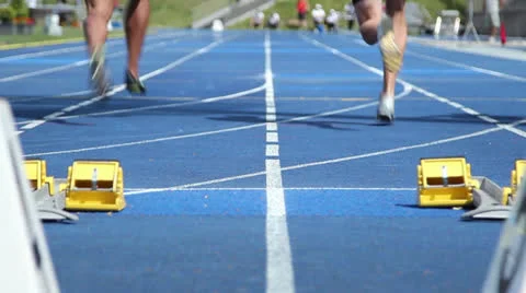 Track and field  start Stock Footage 25599627