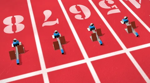 Track and Field Starting Blocks Stock Footage 48722713