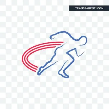 Track and field vector icon isolated on transparent background, track and fie Stockillustratie