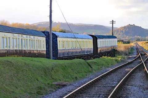 Track and points at the end of the passing loop at Blue Anchor in Somerset. T Stock Photos