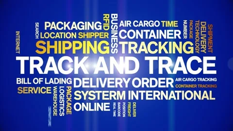 Track And Trace animated word cloud,animation kinetic typography seamless loop. Stock Footage 245913804