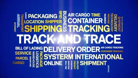 Track And Trace animated word cloud,animation kinetic typography seamless loop. Stock Footage 249052497