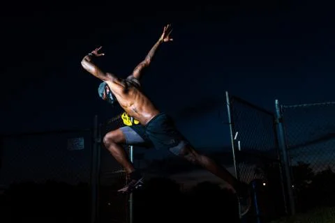 Track Athlete Jumping Stock Photos