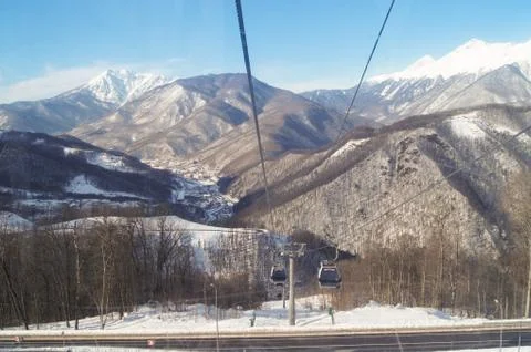 The track is a cable car. Stock Photos