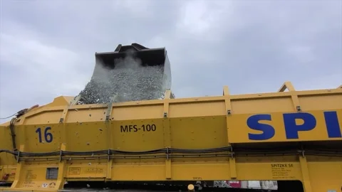 Track construction work on the railway line, track - ballast cleaning Stock Footage 305320102