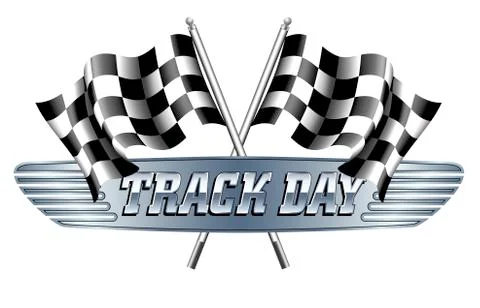 TRACK DAY Checkered, Chequered Flags Motor Racing Stock Illustration