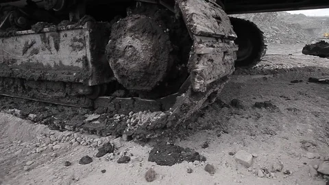 The track of drilling rig (maneuvers) in open pit Stock Footage 83624146