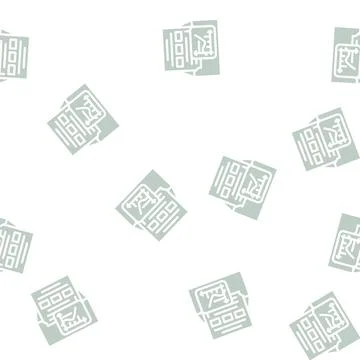 Track email campaigns glyph vector seamless pattern Stock Illustration