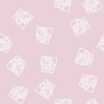 Track email campaigns line vector seamless pattern イラスト素材
