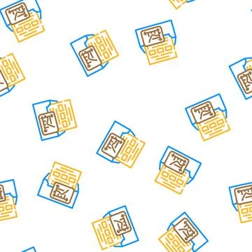 Track email campaigns vector seamless pattern Illustrazione stock