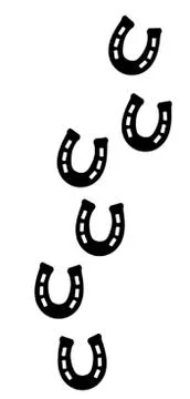 Track of Horseshoes Stock Illustration