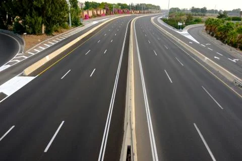 Track in Israel car multiband empty without cars Stock Photos