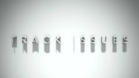 Track issues 3D title animation white text on a white background Stock Footage 299702830