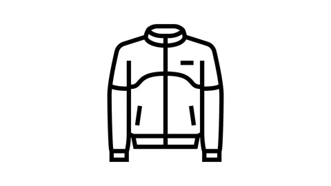 Track jacket clothing line icon animation Stock Footage 326129216