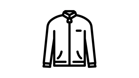 Track jacket clothing line icon animation Stock Footage 326756846