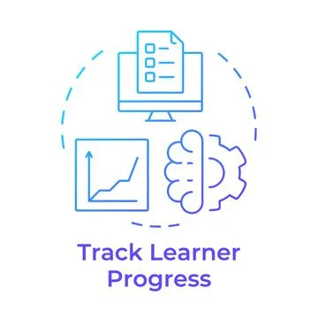 Track learner progress blue gradient concept icon Stock Illustration