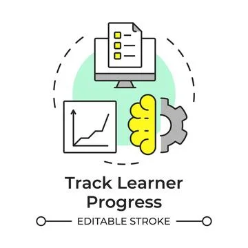 Track learner progress multi color concept icon 스톡 일러스트