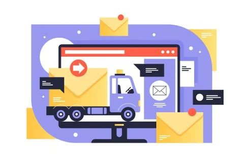 Track with letter on computer screen Stock Illustration