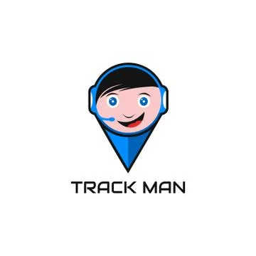 Track man logo vector Stock Illustration