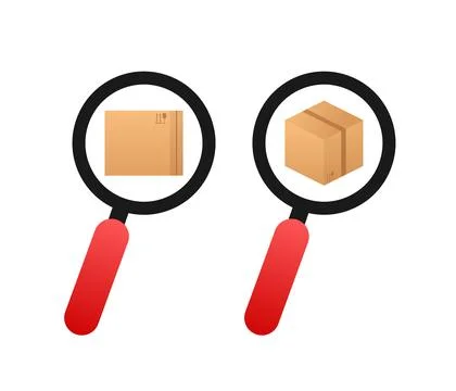 Track order delivery package. Parcel tracking. Search Box Icon. Stockillustratie