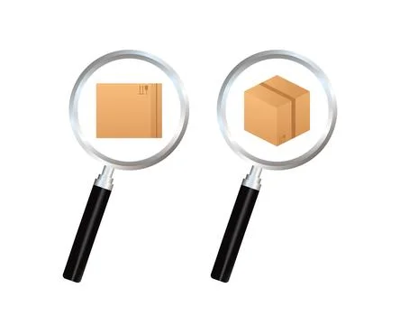 Track order delivery package. Parcel tracking. Search Box Icon. Stock Illustration