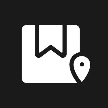 Track parcel dark mode glyph ui icon イラスト素材