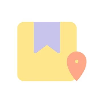 Track parcel flat color ui icon Illustrazione stock