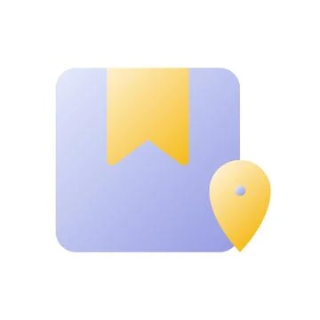 Track parcel flat gradient two-color ui icon Stock Illustration