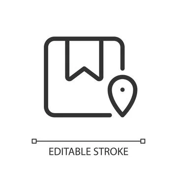 Track parcel pixel perfect linear ui icon Illustrazione stock