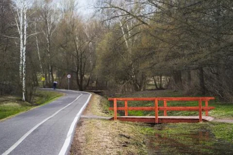 Track in the Park in spring Stock Photos