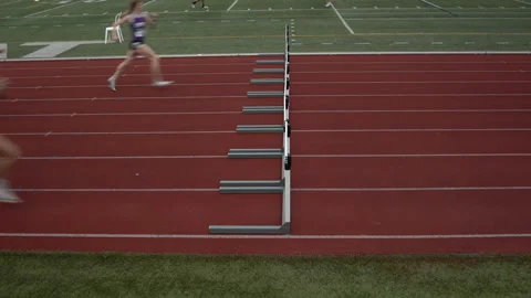 Track Race Hurdles Stock Footage 202092839
