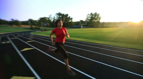 Track Running Sequence Stock Footage 32141241