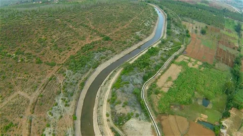 Track shot along canal Stock Footage 51428641