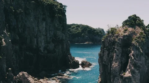 Track through beautiful island cliffs in NZ Video stock 123247169