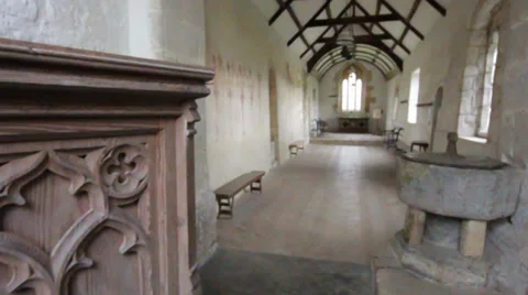 TRACK THROUGH CHURCH Video stock 33775901