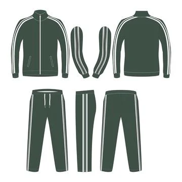 Track Top Side Stripe and Track Bottoms Side Stripe Mock up Illustrazione stock