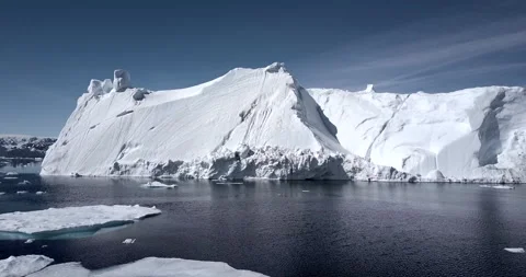 Track in toward large iceberg Stock Footage 138239287