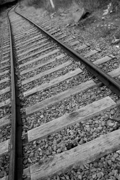 Track of the train, Drocourt, Pas-de-Calais, Hauts-de-France, France Stock Photos