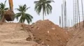 track-type loader excavator machine doing earthmoving work at sand quarry HD Footage