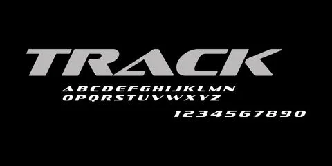 Track Typography Sport Running Vector Font Athletic Letters for Fitness Design Stock Illustration
