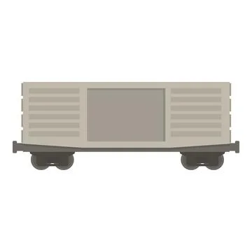 Track wagon icon cartoon vector. Train cargo Stock Illustration