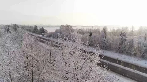 The track in the winter time Stock Footage 100242396