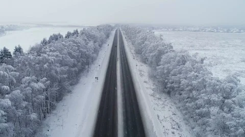 The track in the winter time Stock Footage 100242669